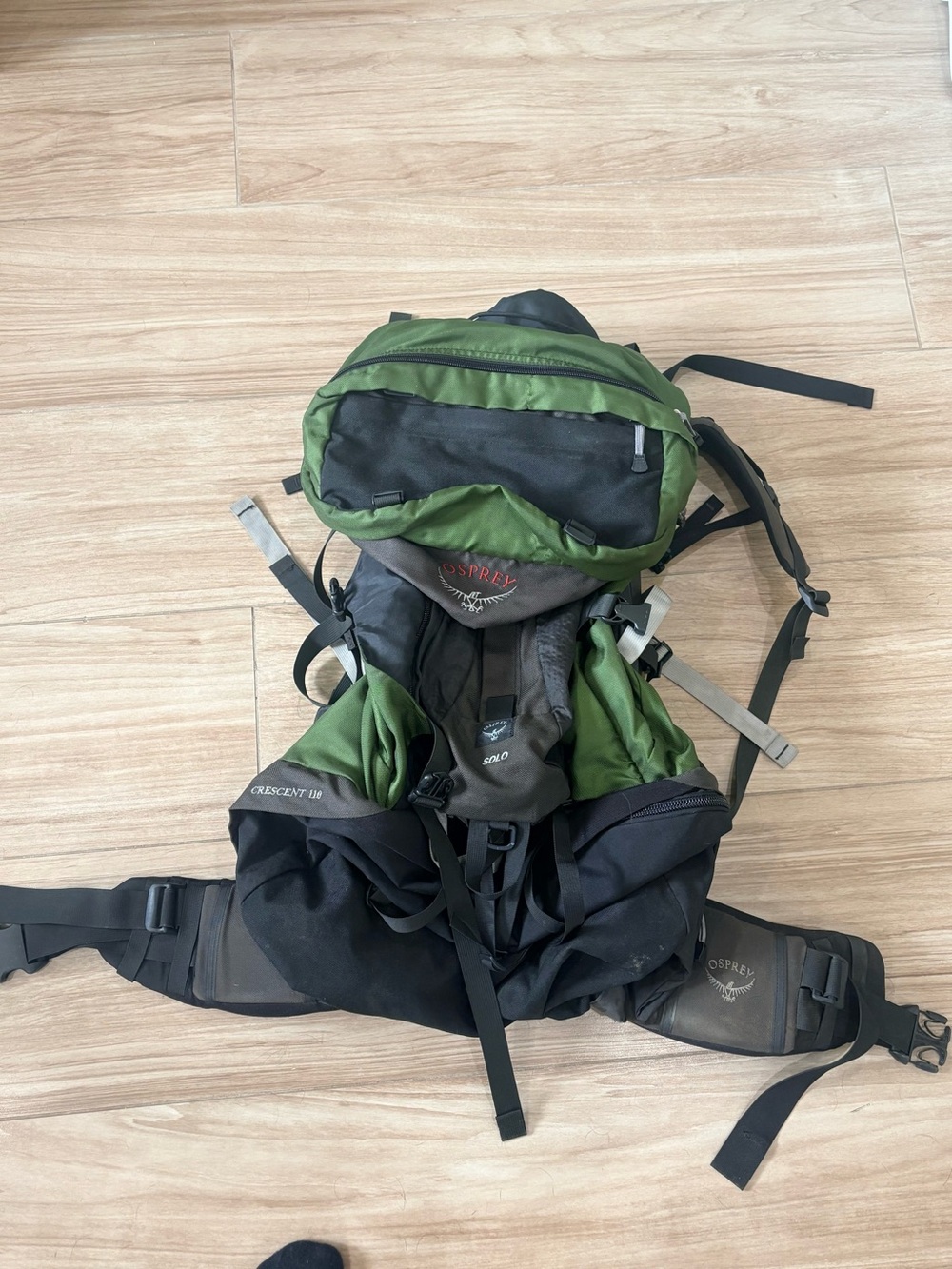 Osprey Crescent 110 Solo Backpacking Pack Men M Green Cordura Hiking Rucksack